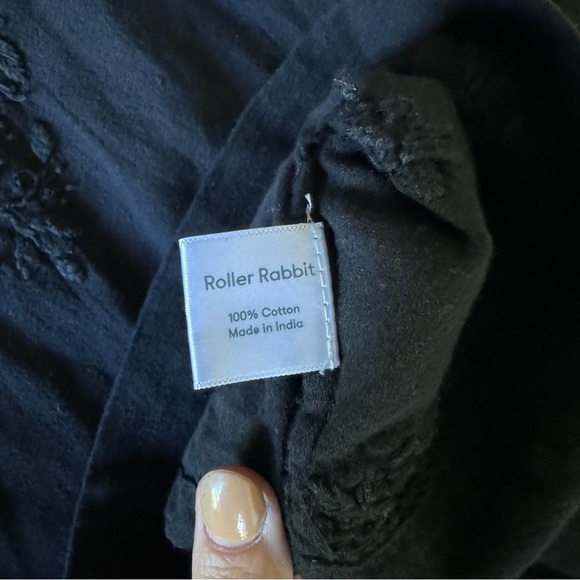 Roller Rabbit Faith Embroidered Cotton Shift Dress in Black - Picture 13 of 15